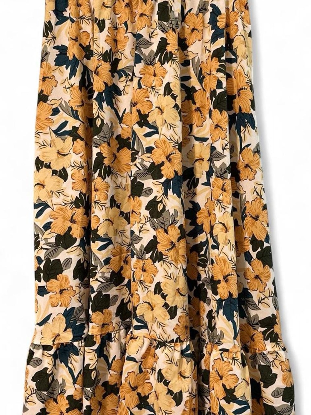 SHEIN Yellow Floral Maxi Skirt